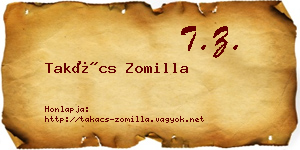 Takács Zomilla névjegykártya